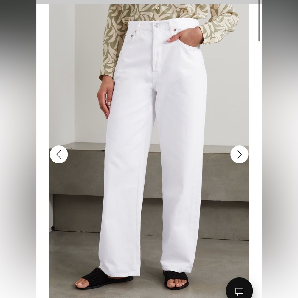 AGOLDE Low Slung Baggy Boyfriend White Denim Jean